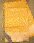 Mustard Yellow Pure Katan Silk Handloom Saree