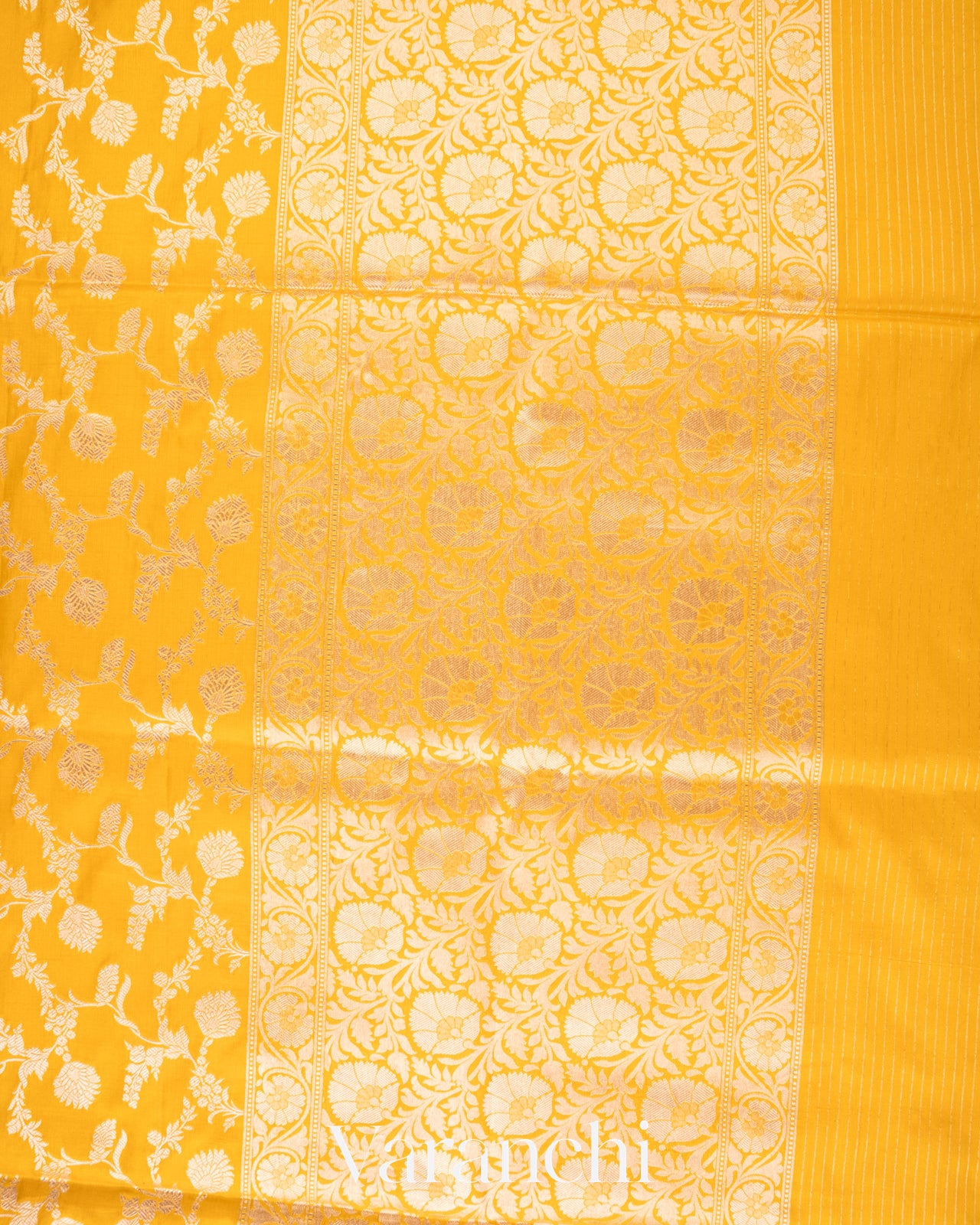 Mustard Yellow Pure Katan Silk Handloom Saree