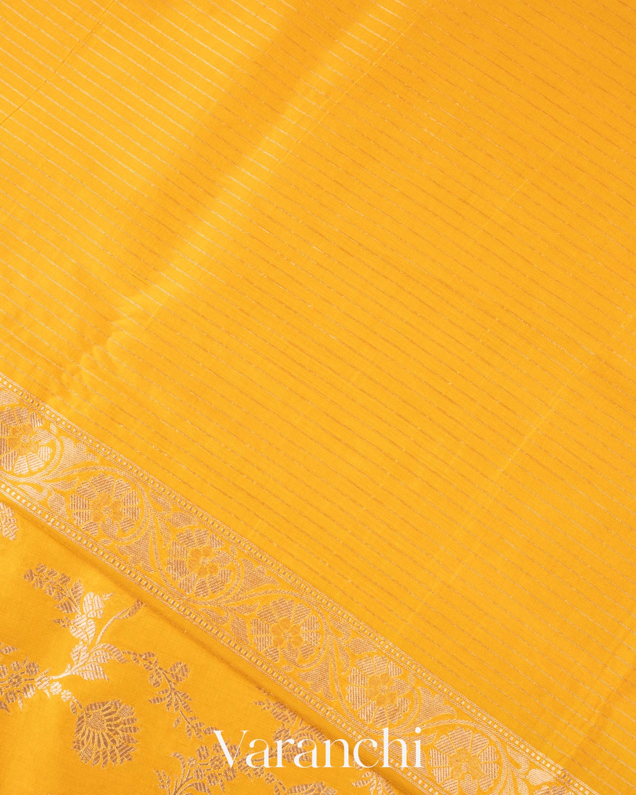 Mustard Yellow Pure Katan Silk Handloom Saree