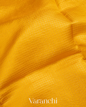 Bright Yellow Pure Katan Silk Saree
