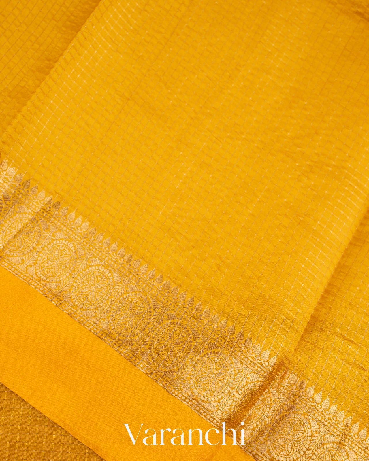 Bright Yellow Pure Katan Silk Saree