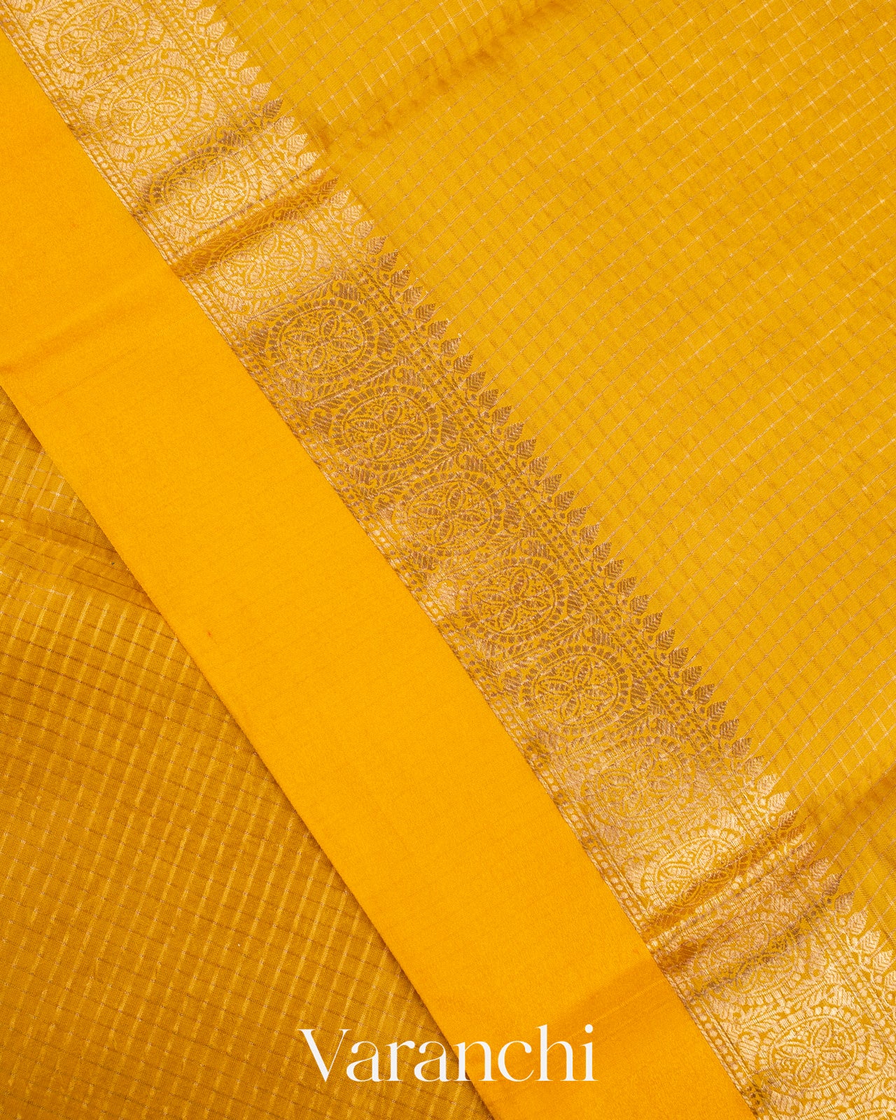 Bright Yellow Pure Katan Silk Saree