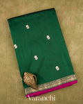Emerald Teal Pure Katan Silk Handloom Saree