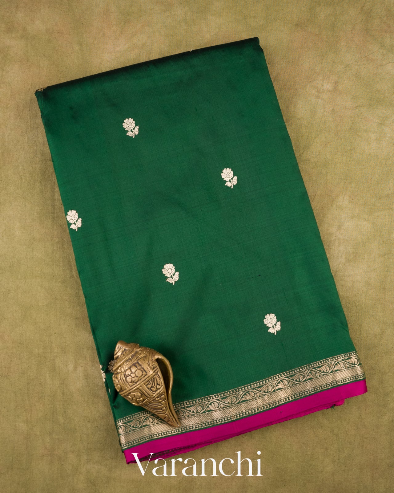 Emerald Teal Pure Katan Silk Handloom Saree
