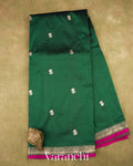 Emerald Teal Pure Katan Silk Handloom Saree