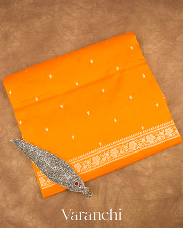 Bright Yellow Pure Katan Silk with Resham Weaving Handloom Saree