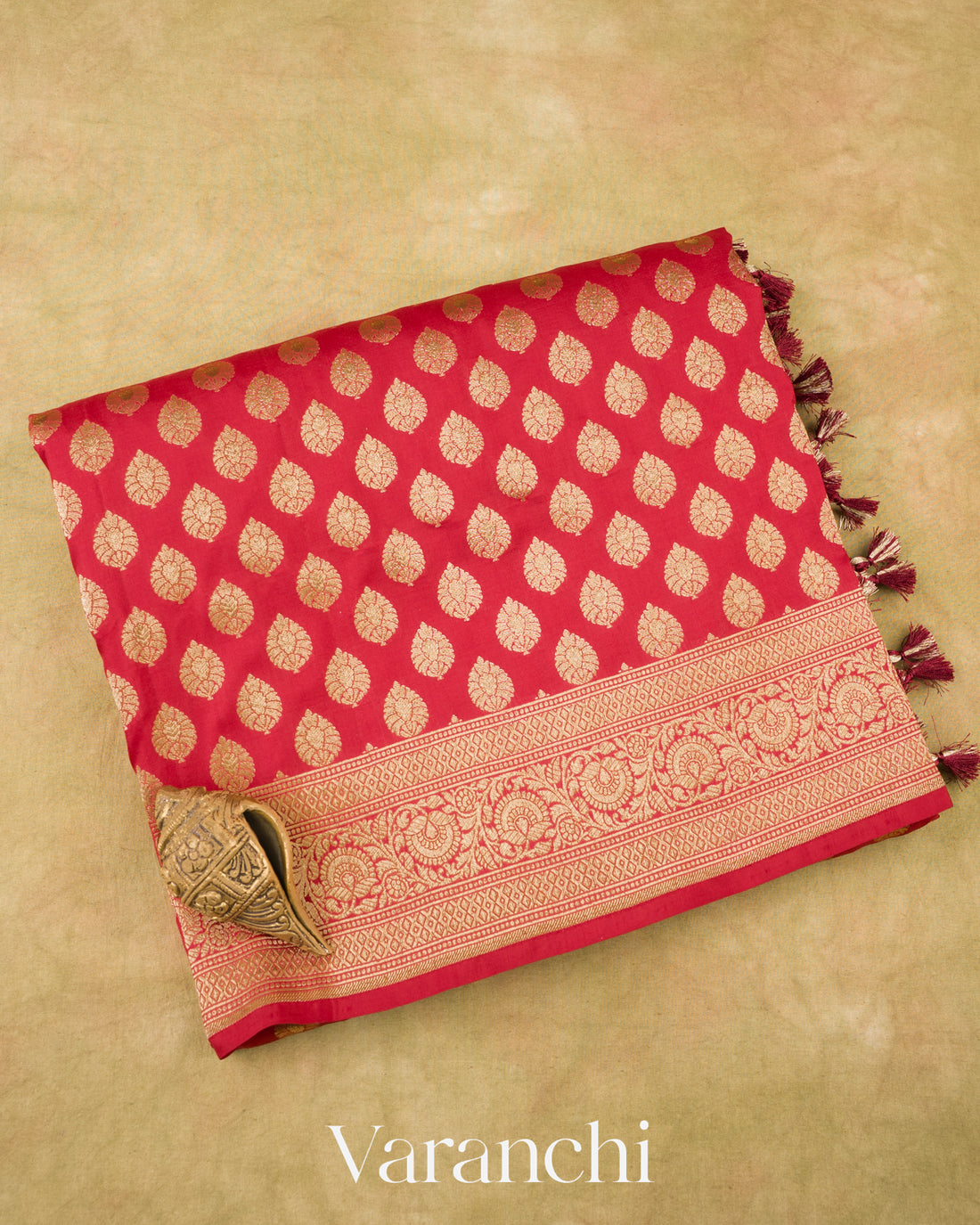 Vermilion Red Pure Katan Silk Handloom Saree