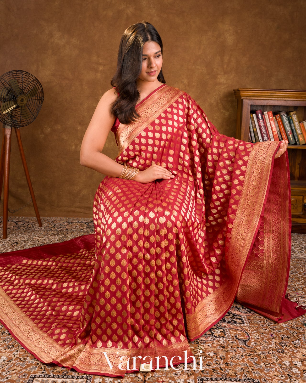 Vermilion Red Pure Katan Silk Handloom Saree
