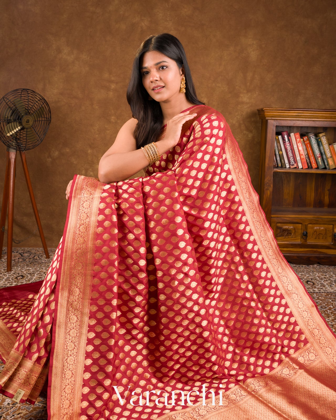 Vermilion Red Pure Katan Silk Handloom Saree