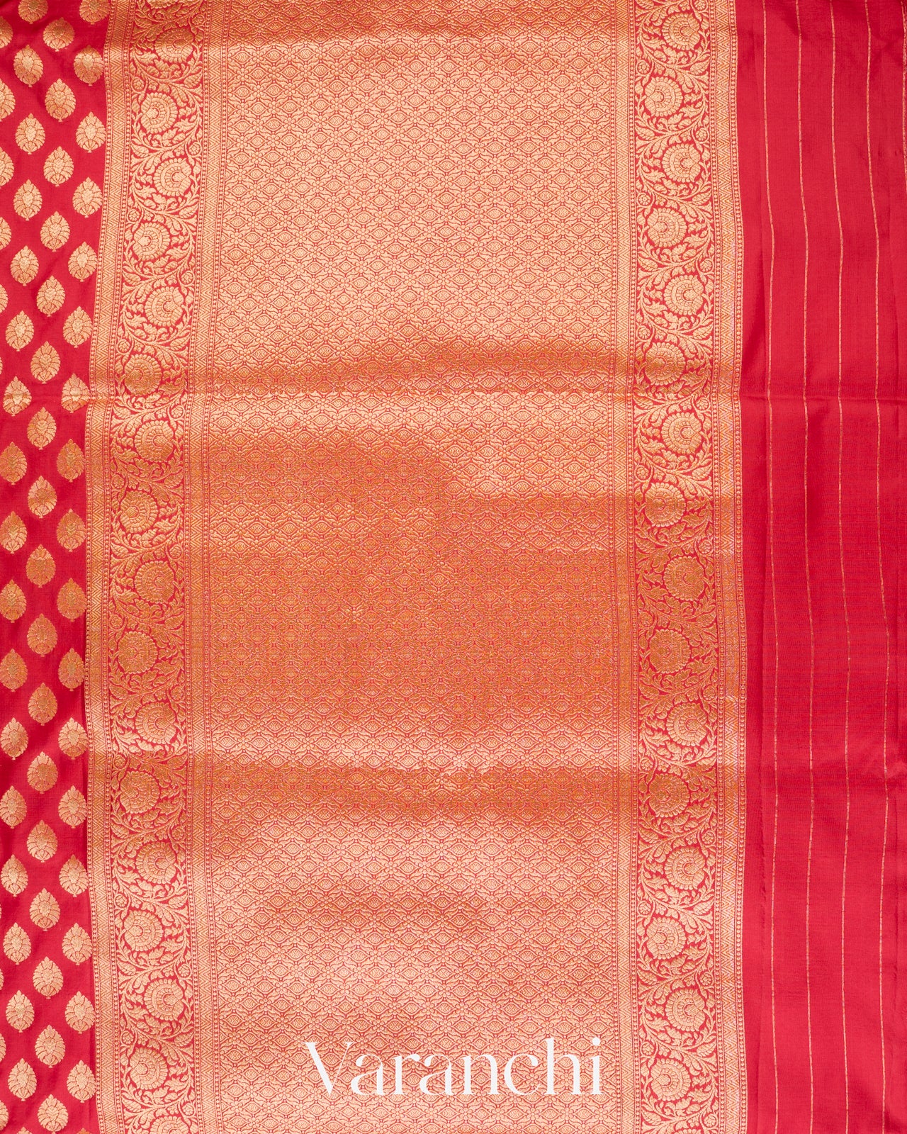 Vermilion Red Pure Katan Silk Handloom Saree