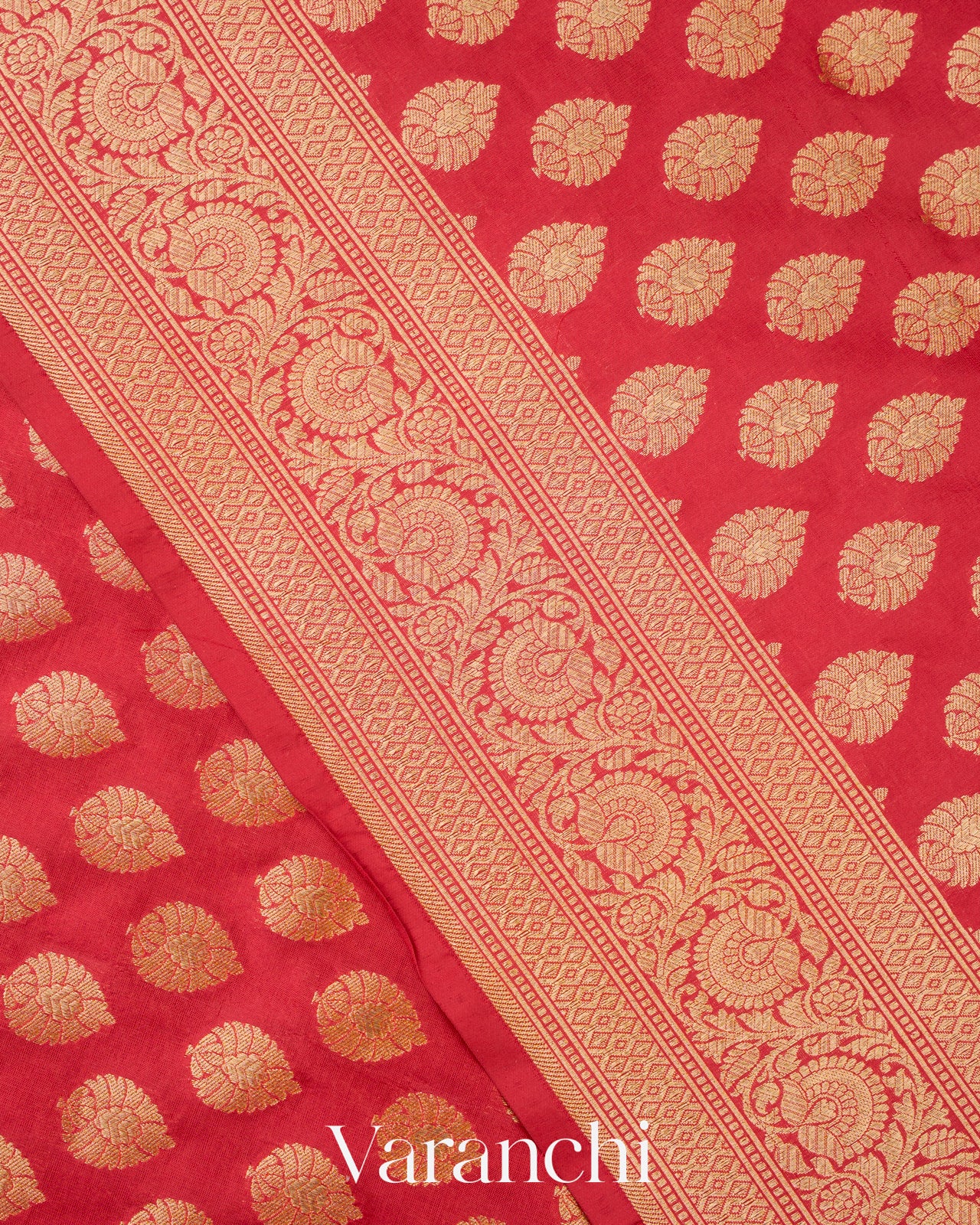 Vermilion Red Pure Katan Silk Handloom Saree
