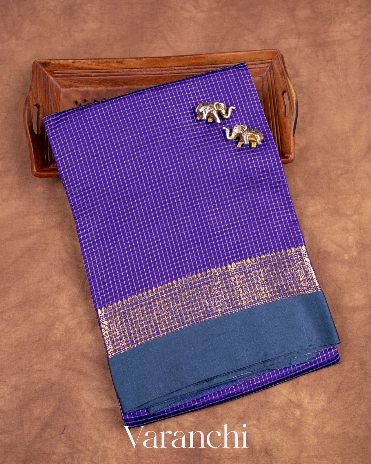 Royal Blue Pure Katan Silk Saree