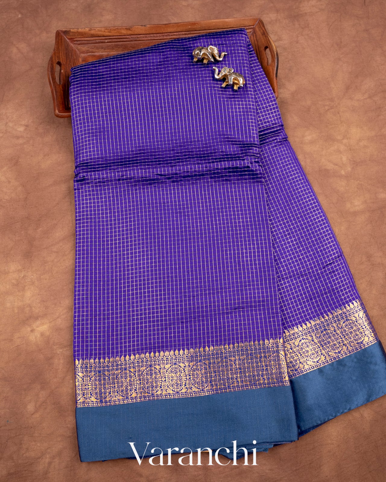 Royal Blue Pure Katan Silk Saree
