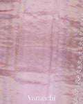 Light Lavender Tissue Striped Pure Katan Silk Saree