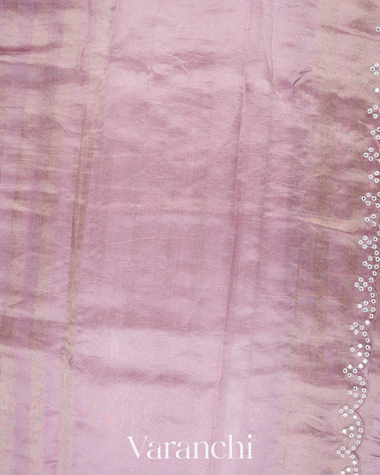Light Lavender Tissue Striped Pure Katan Silk Saree