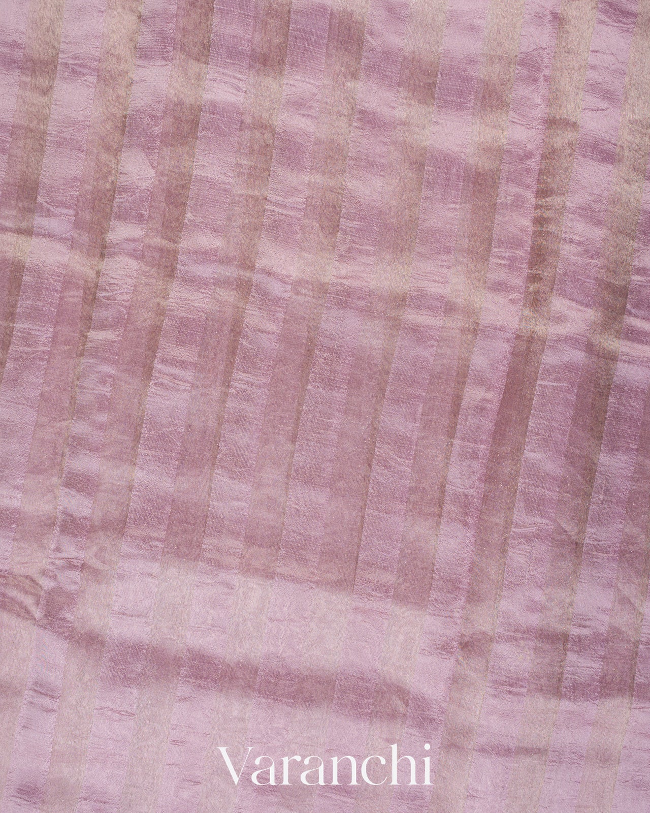 Light Lavender Tissue Striped Pure Katan Silk Saree