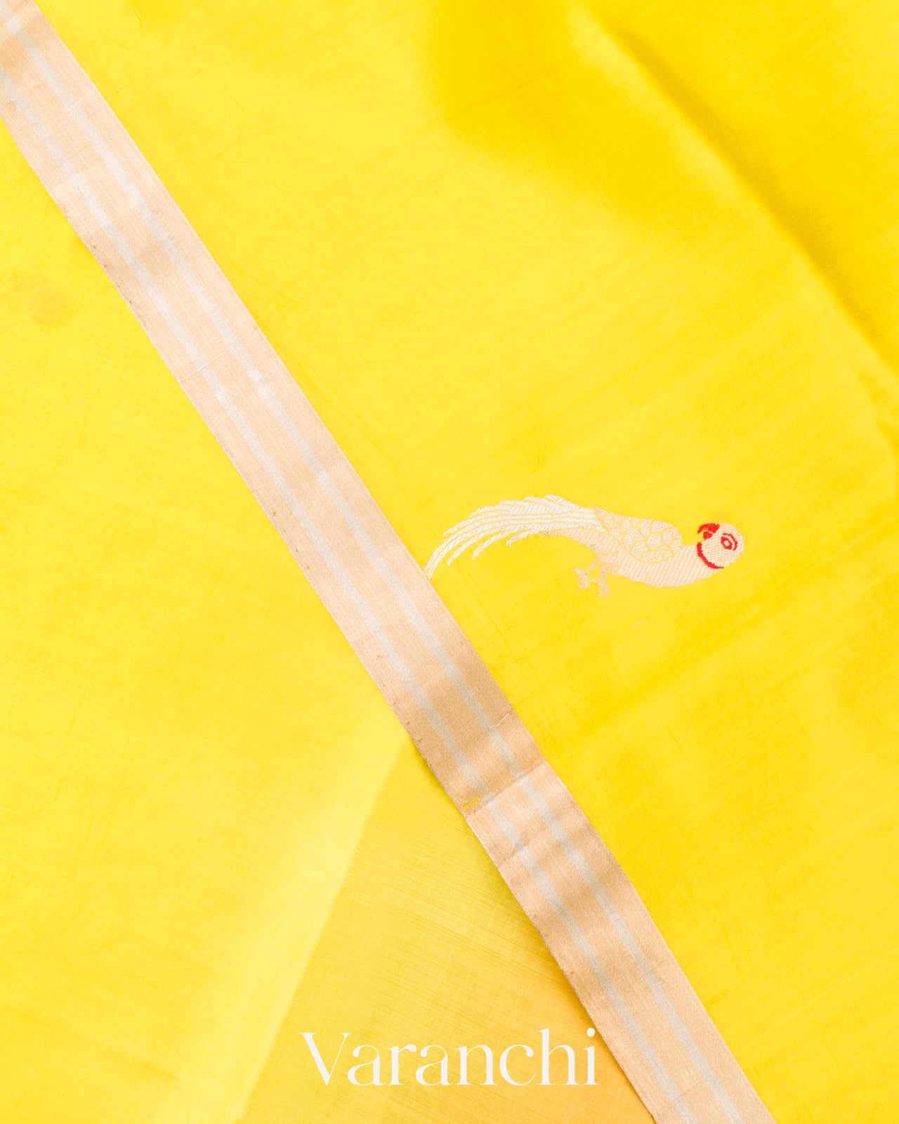 Orange And Marigold Ombre Dyed Pure Katan Silk Saree 