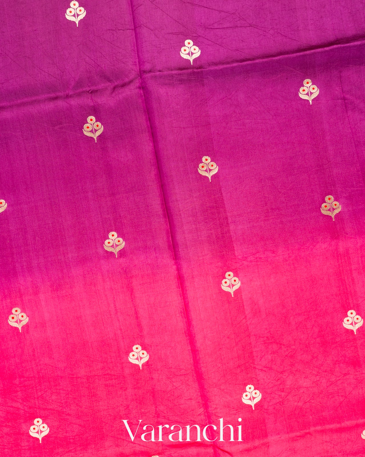 Orchid And Rani Pink Ombre Dyed Pure Katan Silk Saree