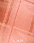 Peach Tissue Striped Pure Katan Silk Saree