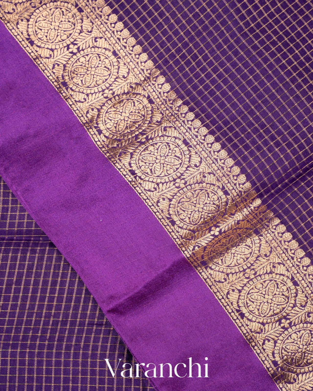 Deep Purple Pure Katan Silk Saree