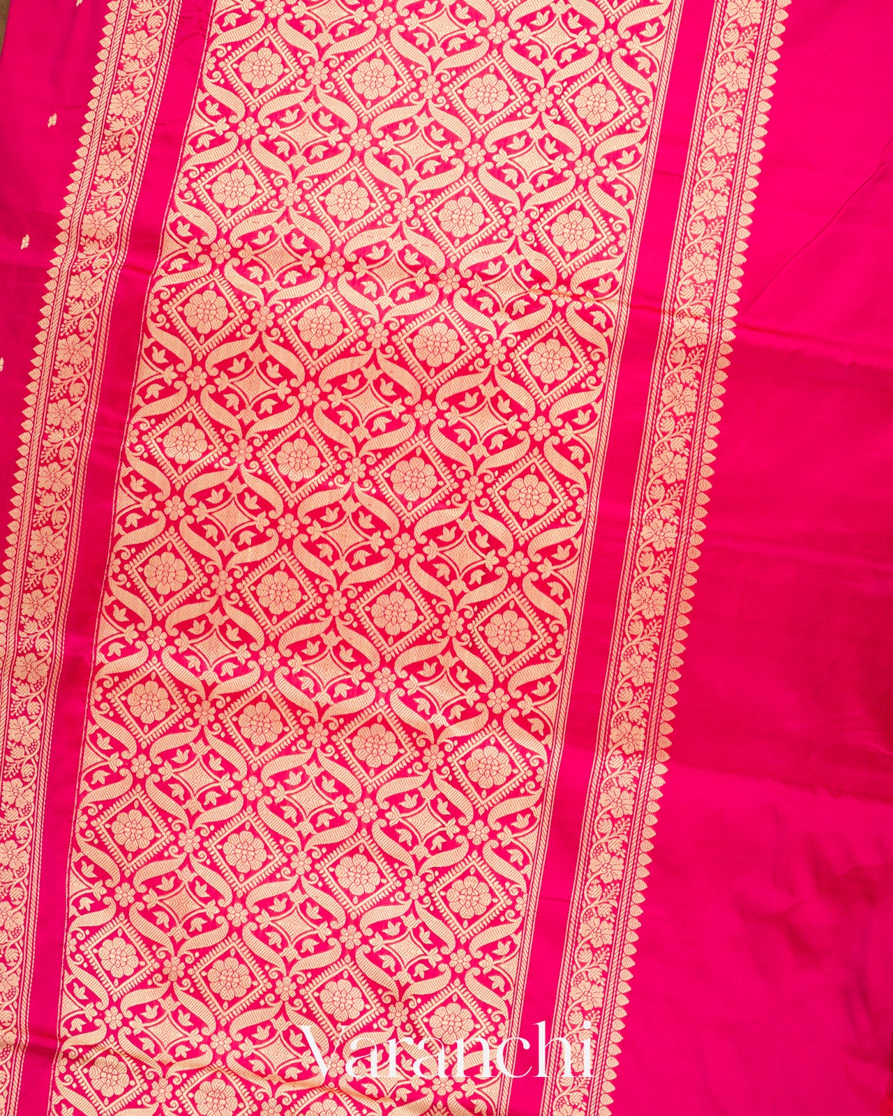 Rani Pink Pure Katan Silk with Resham Weaving Handloom Saree