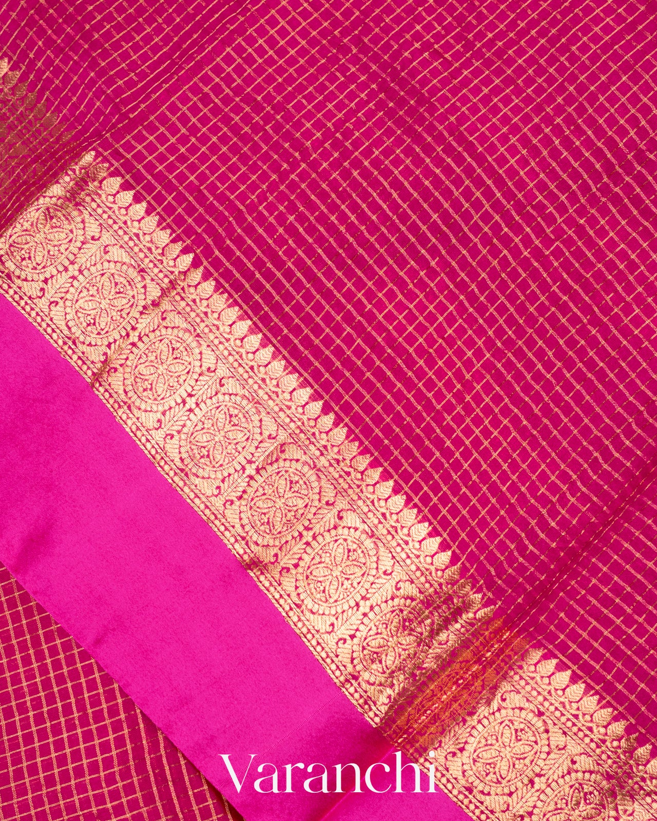 Rani Pink Pure Katan Silk Saree
