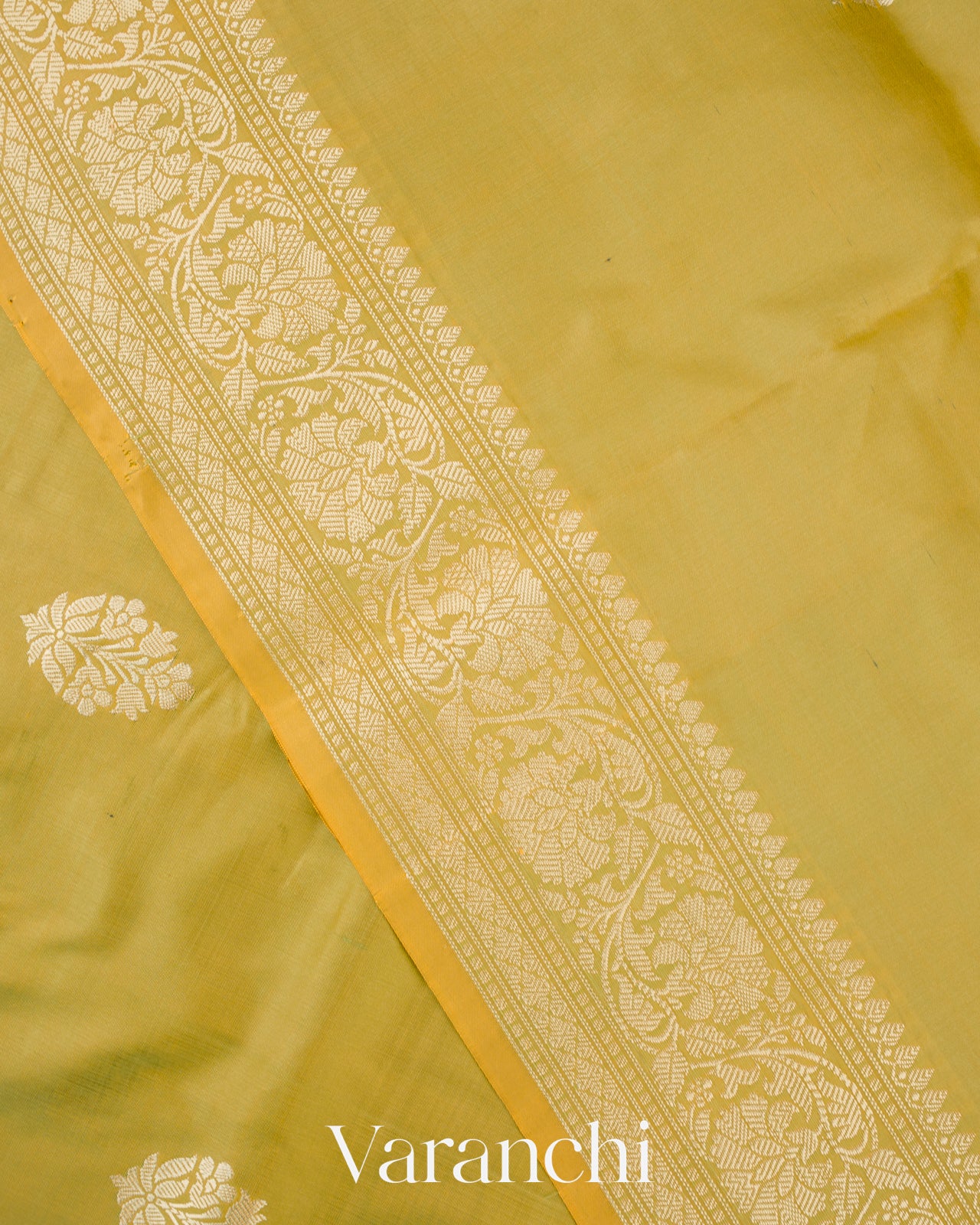 Light Elaichi Green Pure Katan Silk with Resham Weaving Handloom Saree