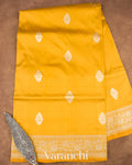 Mustard Yellow Pure Katan Silk with Resham Weaving Handloom Saree