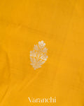 Mustard Yellow Pure Katan Silk with Resham Weaving Handloom Saree