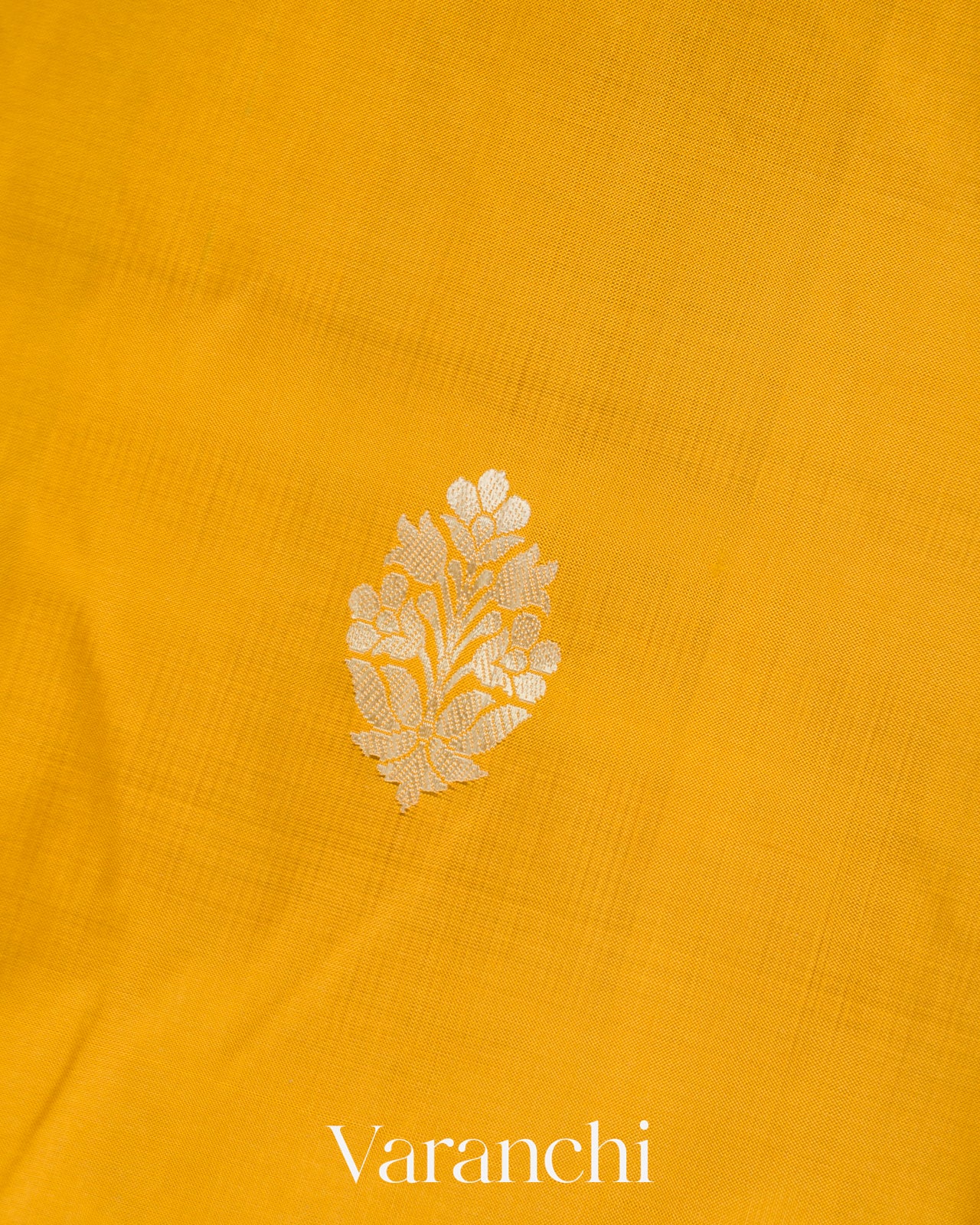 Mustard Yellow Pure Katan Silk with Resham Weaving Handloom Saree