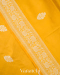Mustard Yellow Pure Katan Silk with Resham Weaving Handloom Saree