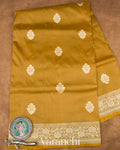 Mehandi Brown Pure Katan Silk with Resham Weaving Handloom Saree