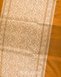 Mustard Brown Pure Katan Silk with Resham Weaving Handloom Saree