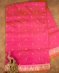 Pink Dual Tone Pure Katan Silk with Resham Weaving Handloom Saree