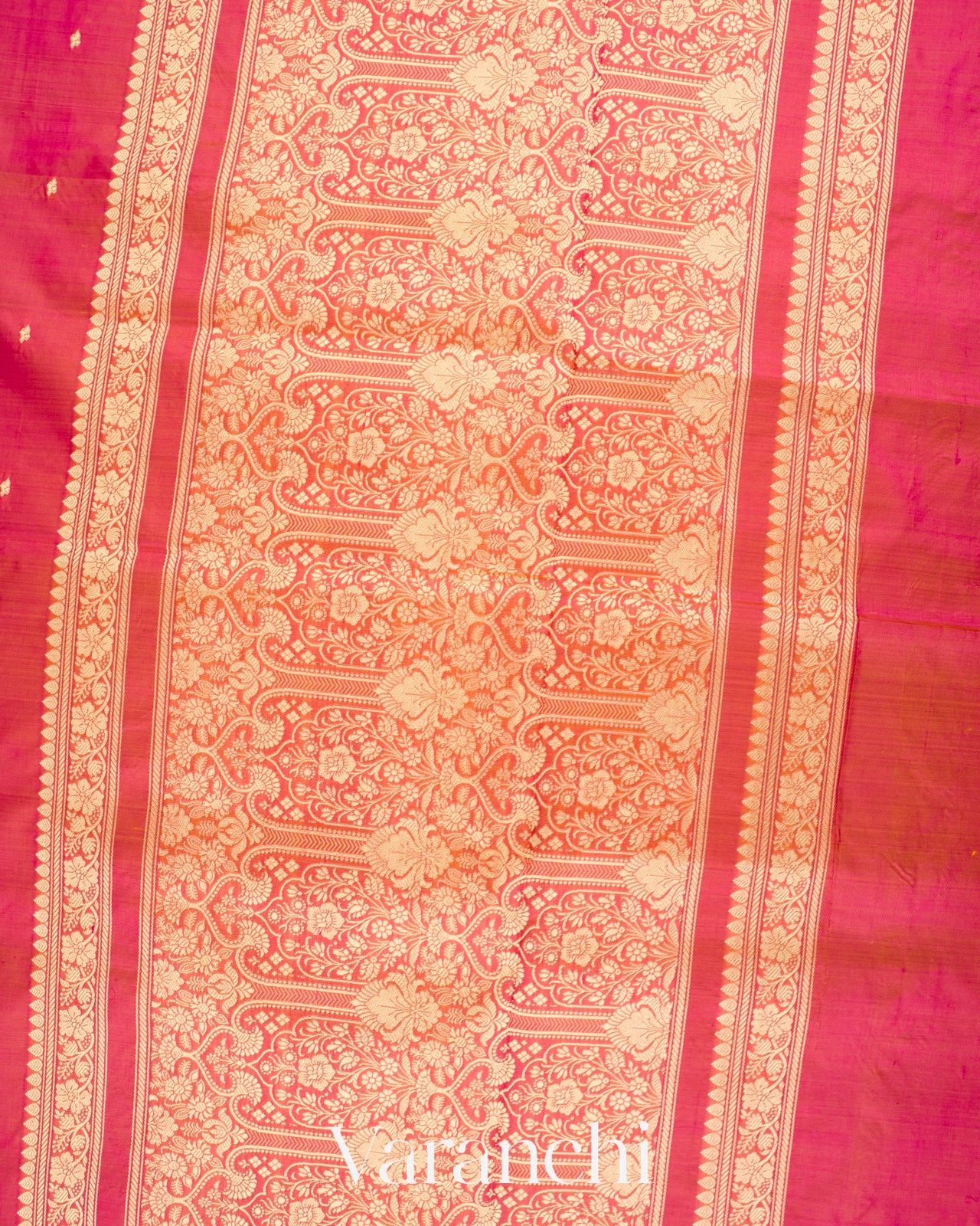 Pink Dual Tone Pure Katan Silk with Resham Weaving Handloom Saree