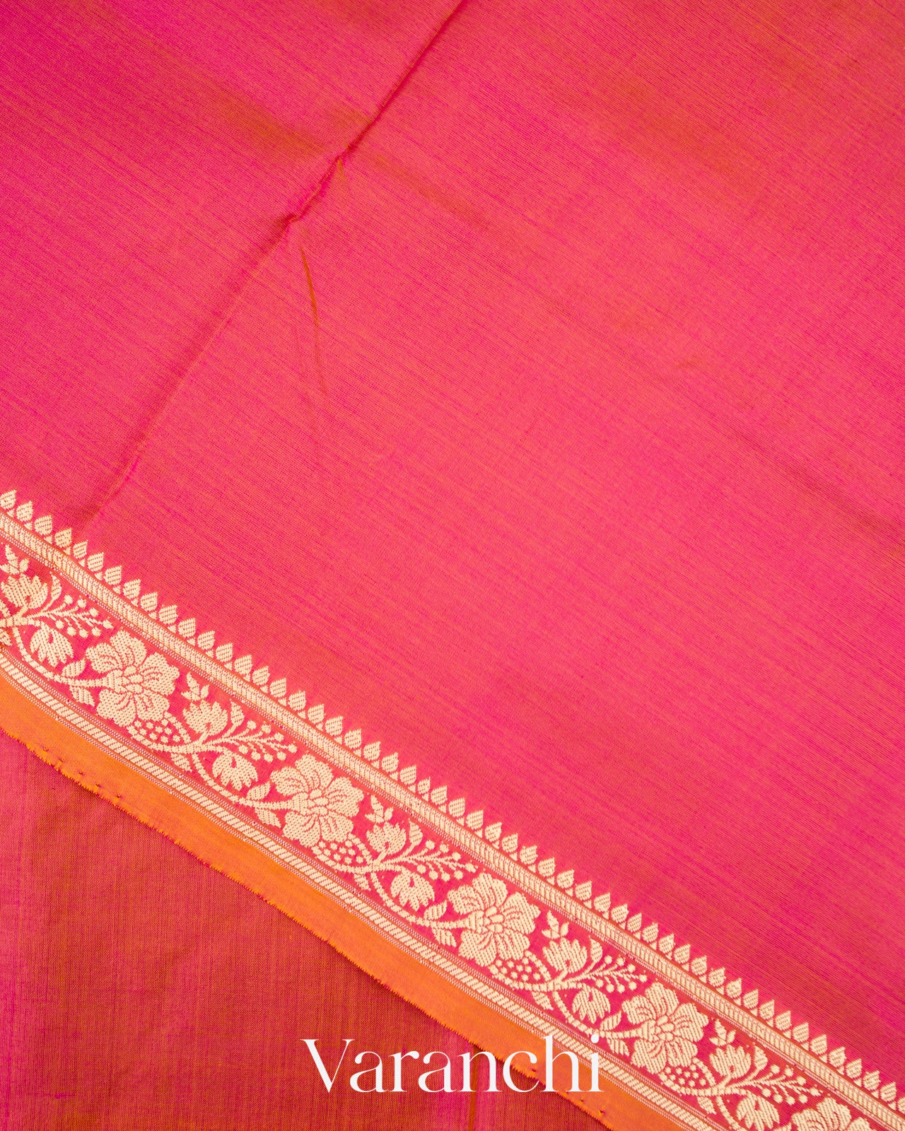 Pink Dual Tone Pure Katan Silk with Resham Weaving Handloom Saree