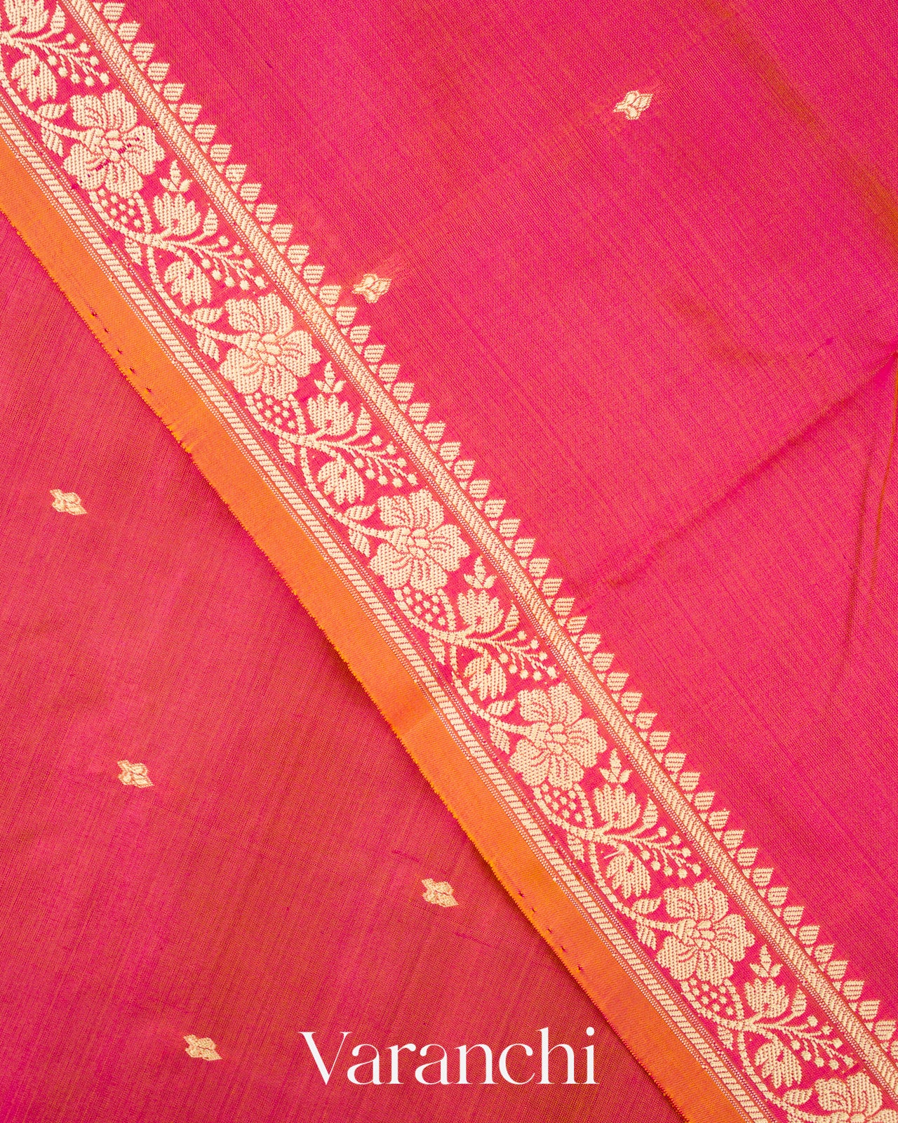 Pink Dual Tone Pure Katan Silk with Resham Weaving Handloom Saree