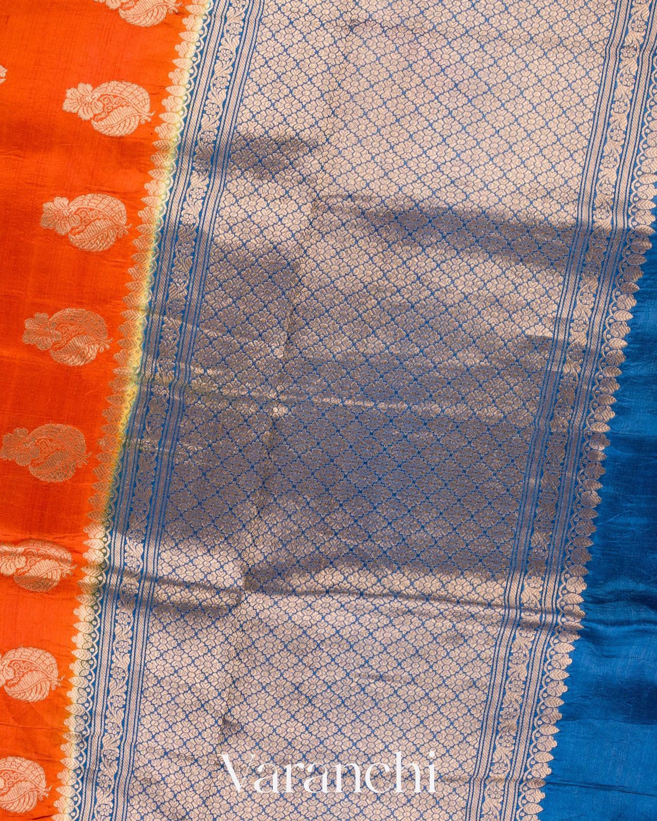 Rust Orange Pure Katan Silk Handloom Saree 