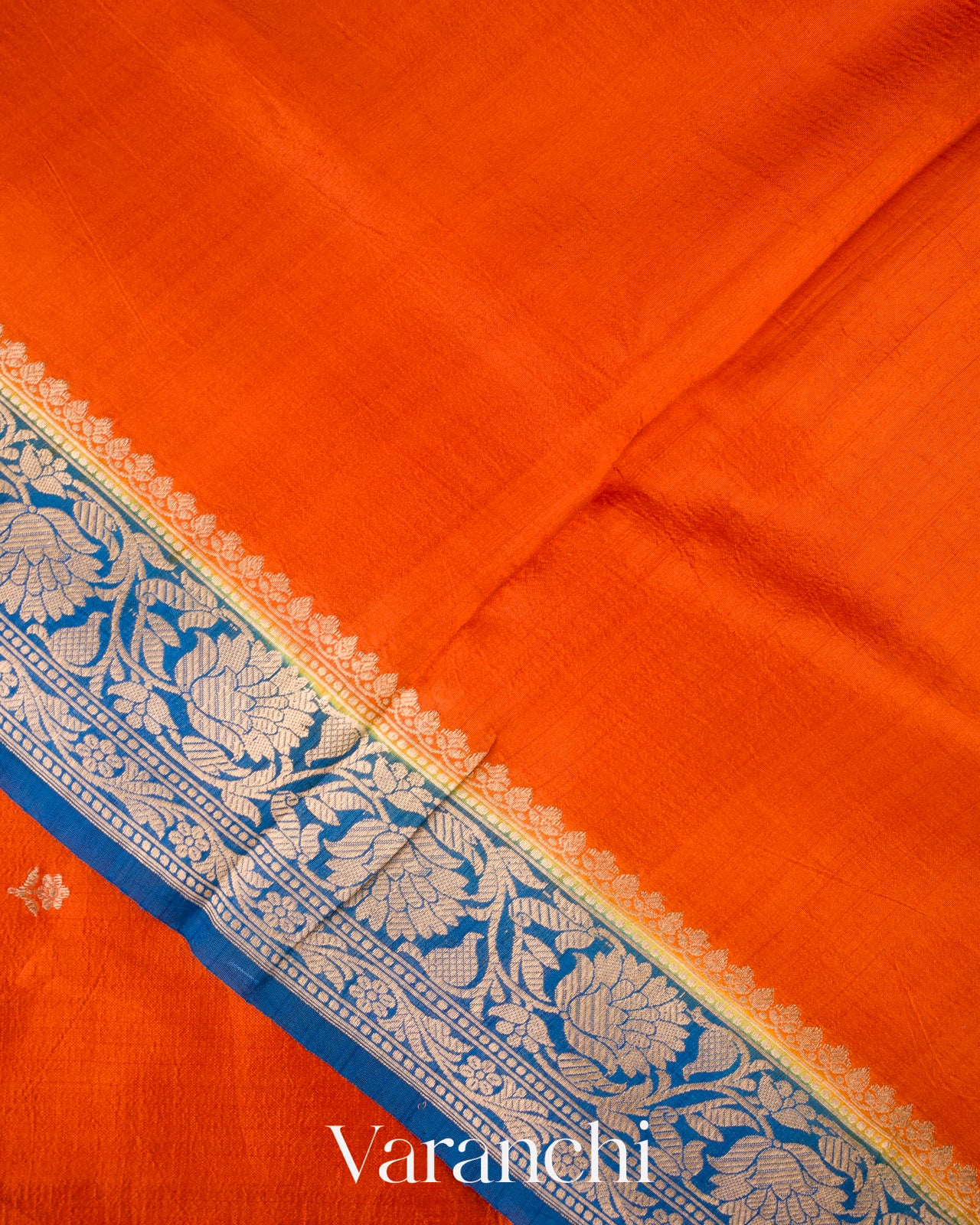Rust Orange Pure Katan Silk Handloom Saree 