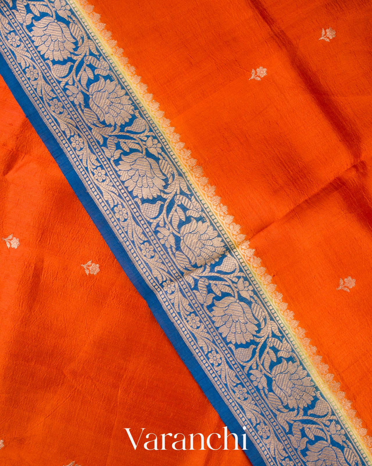 Rust Orange Pure Katan Silk Handloom Saree 
