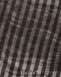 Black Tissue Striped Pure Katan Silk Saree