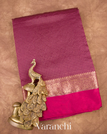 Wine Pure Katan Silk Saree