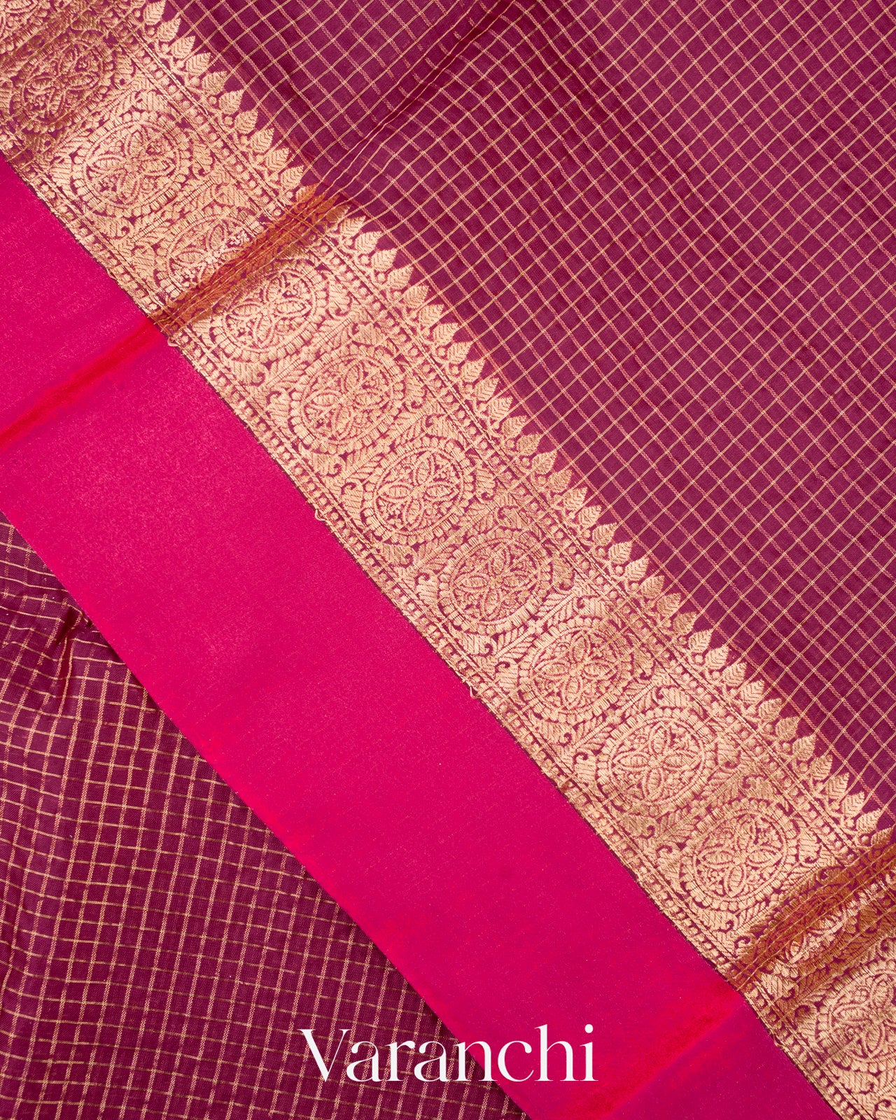 Wine Pure Katan Silk Saree