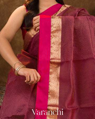 Wine Pure Katan Silk Saree