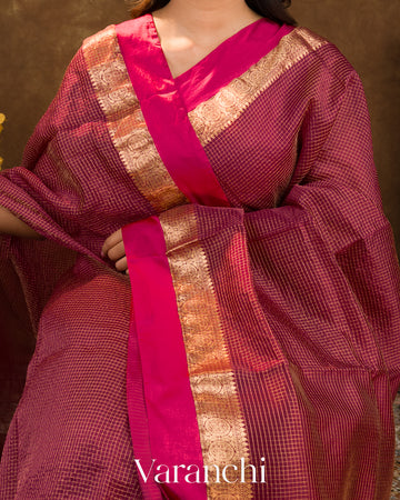 Wine Pure Katan Silk Saree