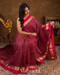Wine Pure Katan Silk Saree