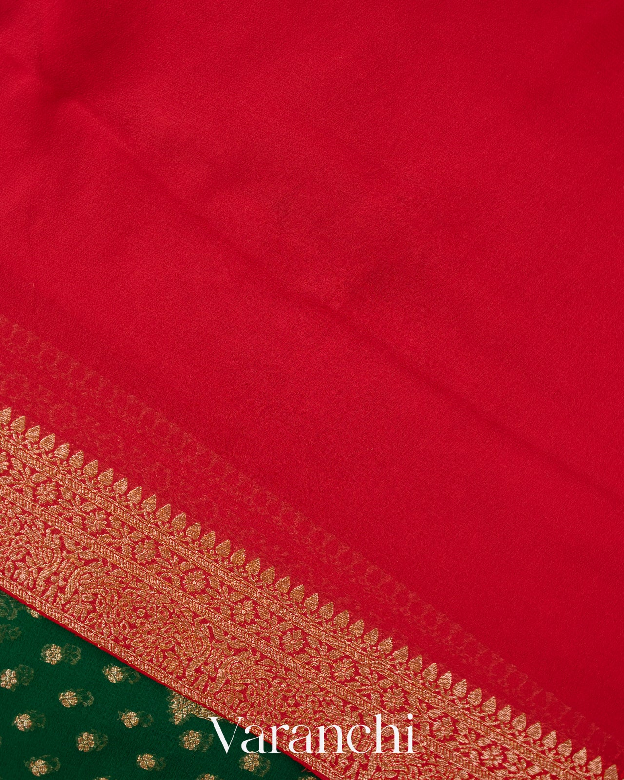 Bottle Green Pure Khaddi Georgette Silk Saree