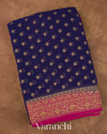 Ink Blue Pure Khaddi Georgette Silk Saree 