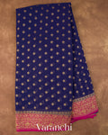 Ink Blue Pure Khaddi Georgette Silk Saree 