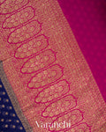 Ink Blue Pure Khaddi Georgette Silk Saree 